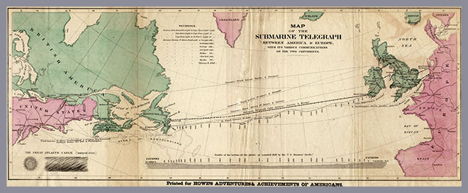 map of the submarine telegraph